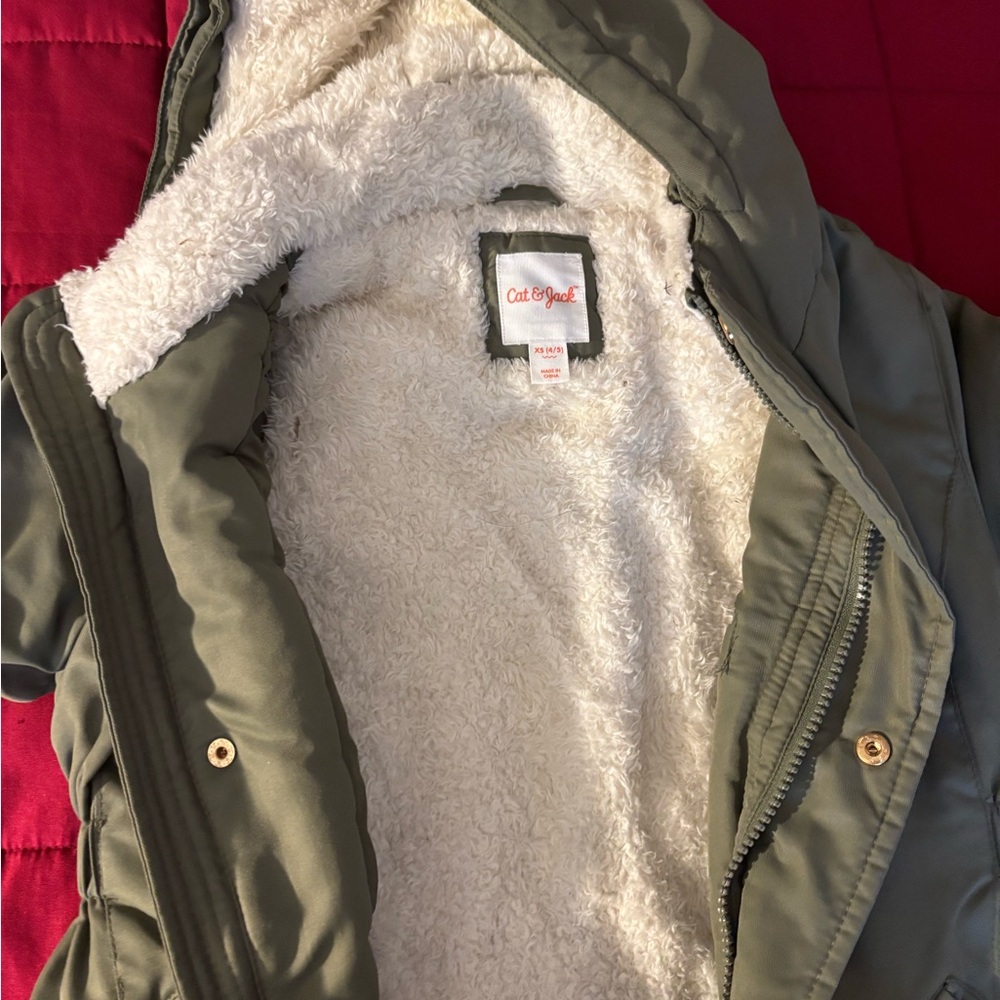 Cat & Jack Khaki Jacket with Fleece Lining